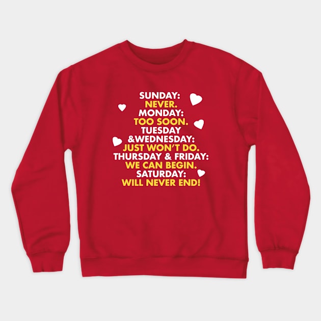 Saturday Love Crewneck Sweatshirt by PopCultureShirts